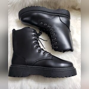 Seven Dials Black Combat Boots